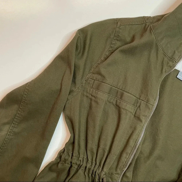 Old Navy Olive Military Green Twill Field Utility Full Zip Jacket Outerwear - Picture 5 of 7